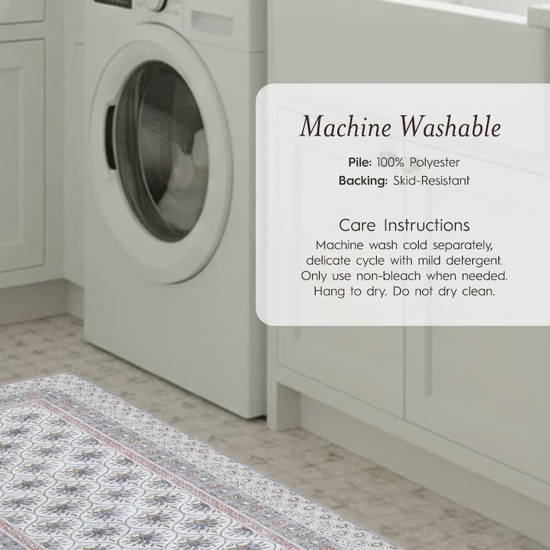 Laura Ashley Imagine Printed Chenille Washable Non-Slip Rugs