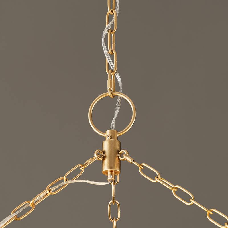 Gold Bubble Ball Chandelier, LED Pendant Light with Glass Globes