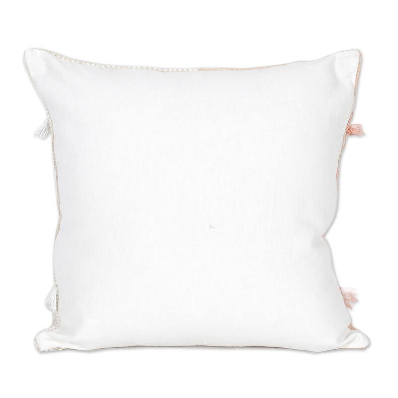 Novica Handmade Delhi Sophistication Peach Cotton Cushion Covers (Pair)
