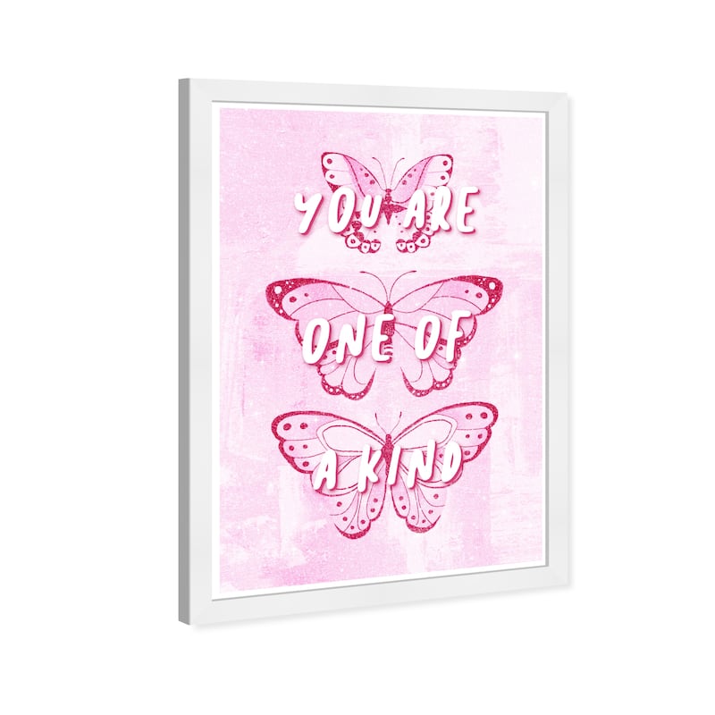 Wynwood Studio Prints Animals Pink Butterflies Pink and Pastel Pink Farmhouse Wall Art Canvas Print