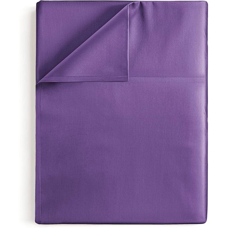 CGK Linens Solid Double Brushed Microfiber Single Flat Sheet/ Top Sheet - Purple - Twin
