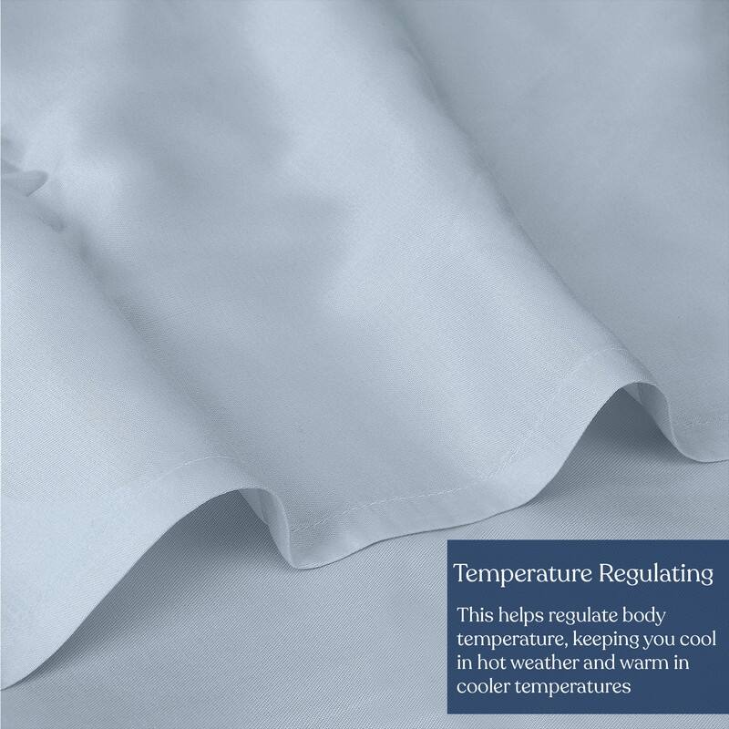 Delara 100% Eucalyptus Lyocell Tencel Fitted Sheet & Pillowcases, Naturally Cooling, Moisture-Wicking, Smooth & Breathable