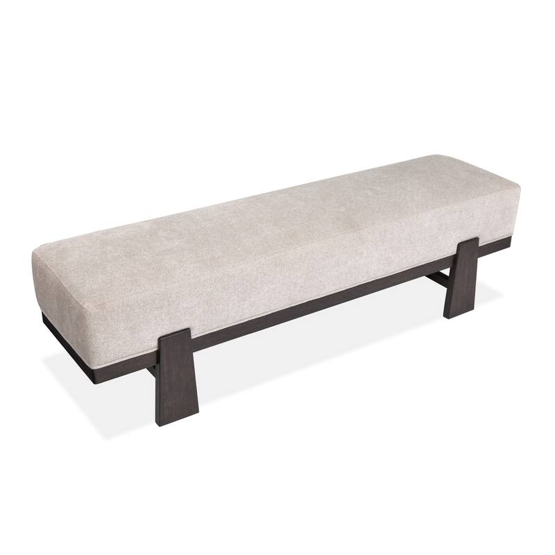 Magnussen Home Tauren Coffee Bean Bench - 64''W x 16.5''D x 19''H