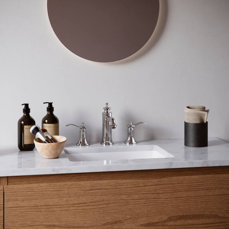 Karran Vineyard KBF474 2-Handle Three Hole Widespread Bathroom Faucet with Matching Pop-up Drain