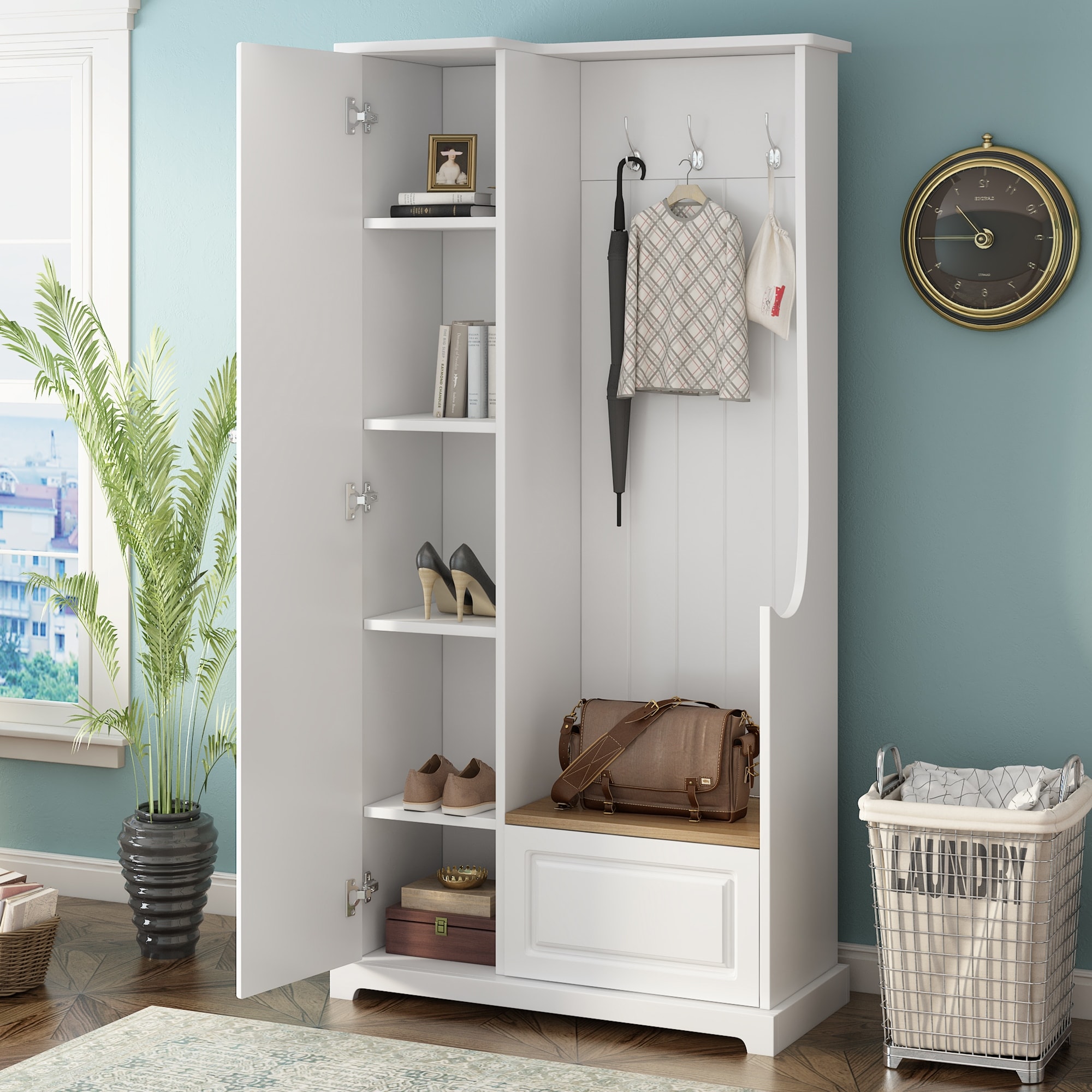 Hallway furniture for coats and shoes shop