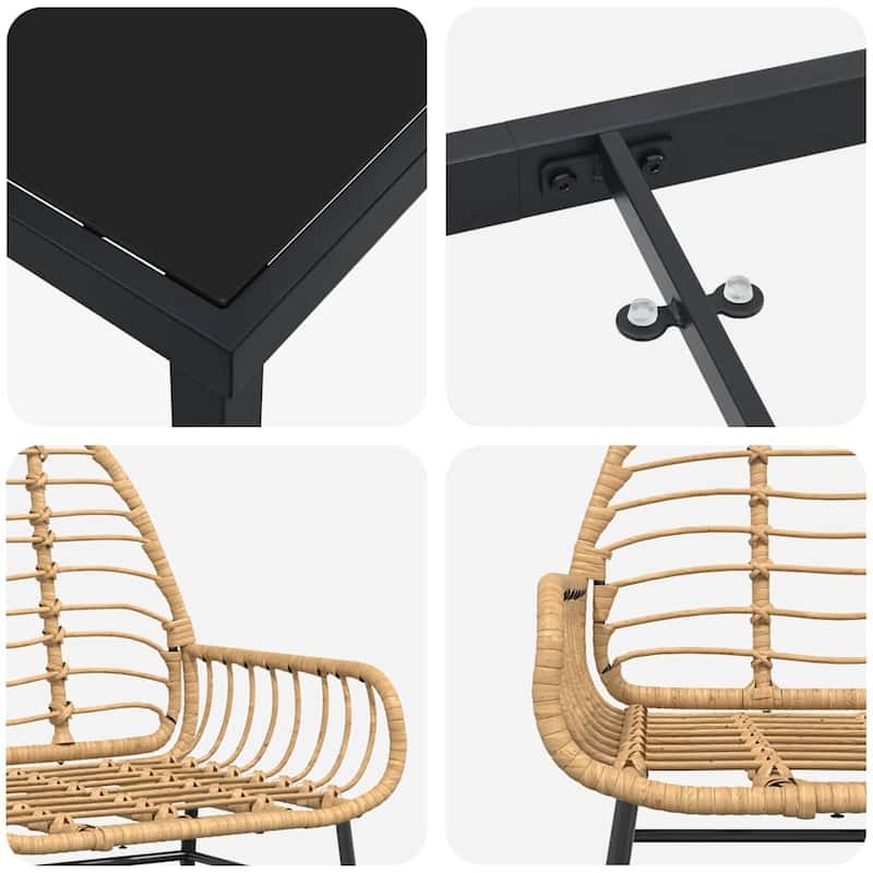 vidaXL Garden Dining Set Poly Rattan