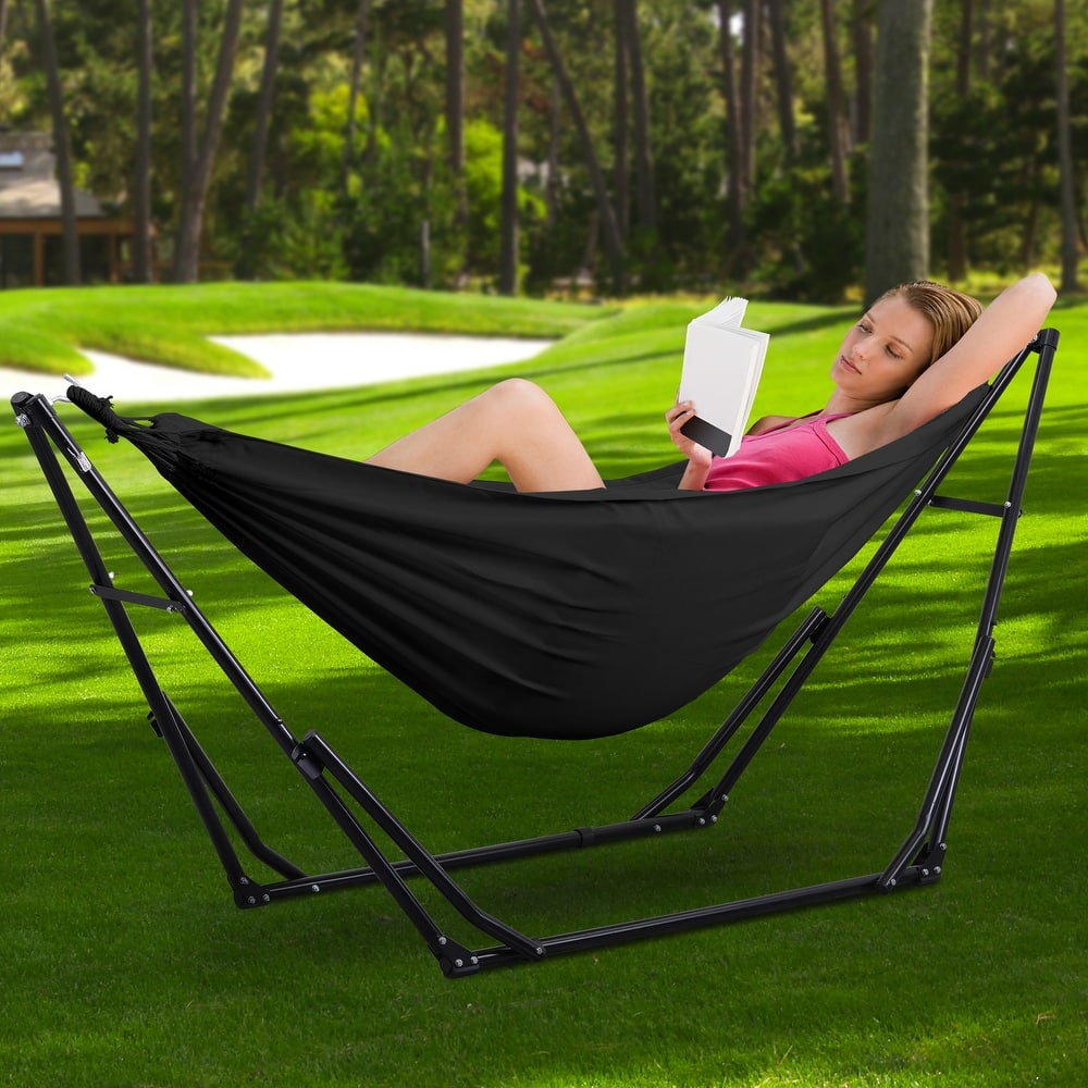 2 in 1 Hammocks Portable Convertible Hammock Swing Chair with Steel Stand
