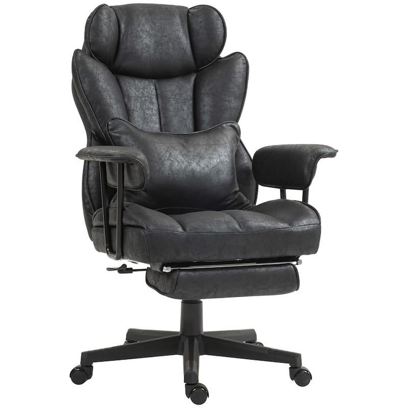 Big and Tall Office Chair, Reclining Executive Chair, Microfiber Computer Desk Chair - Black