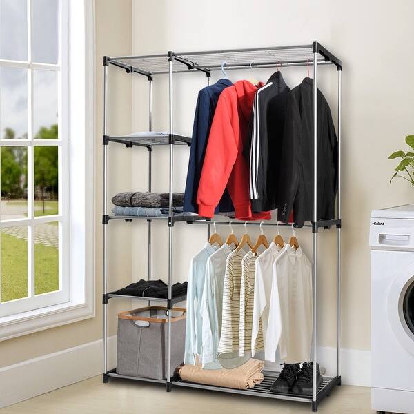 Shop Gymax Closet Organizer Garment Rack Portable Clothes Hanger