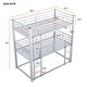 preview thumbnail 16 of 24, Metal Triple Bunk Bed with 2 Front Ladders, 3 Bunk Bed for Kids Adults Bedroom