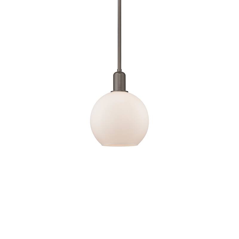 Innovations Lighting 716-1S-11-8 Athens Pendant Athens 8" Wide Mini - Oil Rubbed Bronze / Matte White
