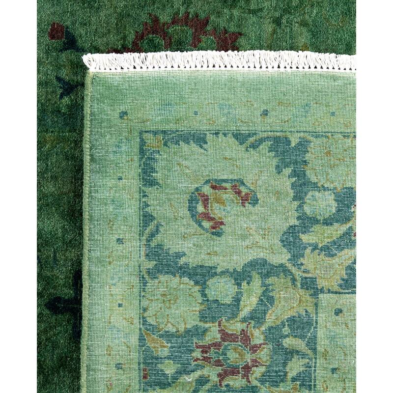 Overdyed One-of-a-Kind Hand-Knotted Area Rug - Green - 6' 1" x 8' 10"