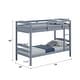 preview thumbnail 6 of 10, Grey Wood Twin Over Twin Bunk Bed with Staircase