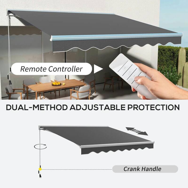 13'x10' Electric Awning,Retractable Awning, LED and Remote Controller