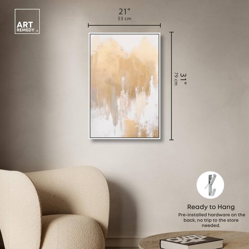 Soft Grey Glam Gold II Canvas by Art Remedy