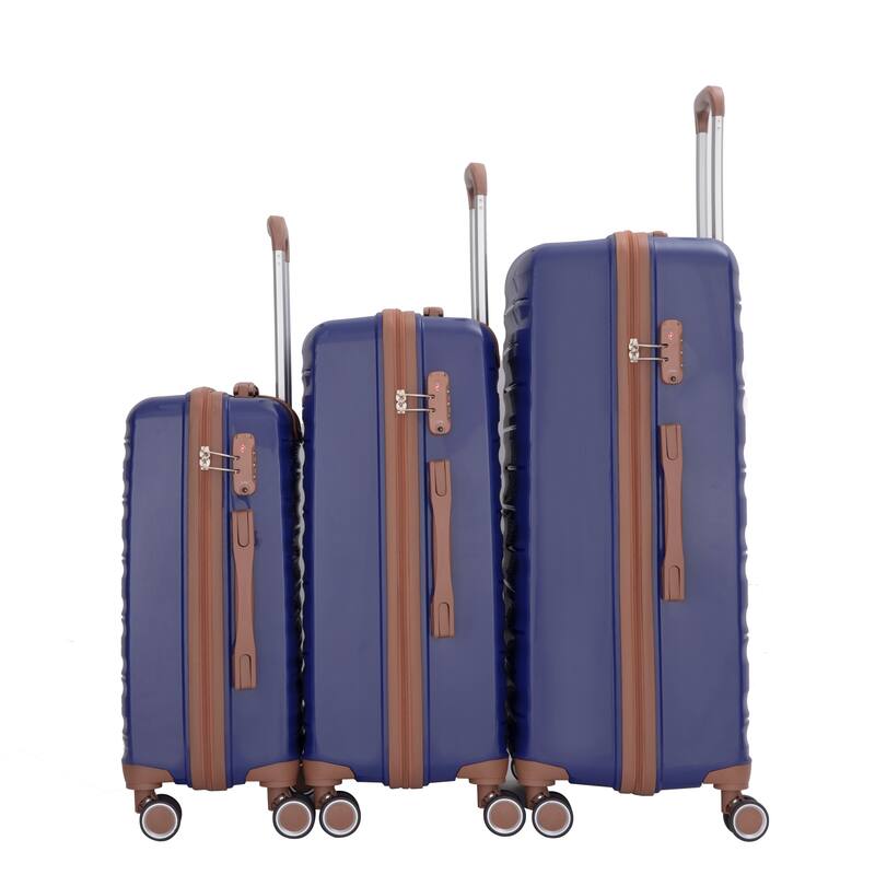 5-Piece, 20, 24, 28-Inch Modern Luggage Sets Hard-Shell Luggage with TSA Lock, for Boarding Travel, Blue