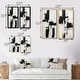 preview thumbnail 4 of 10, Designart "The Other Side Minimal Black & White Abstract II" Abstract Painting Wall Art Décor - Modern Wall Art Set Of 2