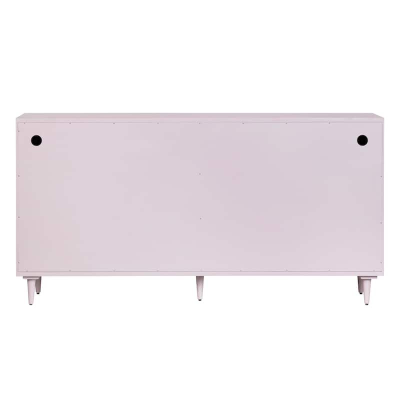 Four Door Wooden Sideboard with Gold Accents, Lilac Purple - 72"