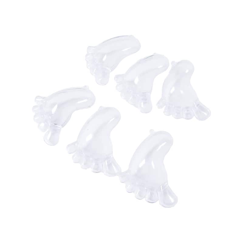 Set of 36 pcs Clear Plastic Baby Foot Baby Shower Party Favor Candy Holder Gift Box 2.75in - 2.75" H x 2.25" W x 0.75" DP