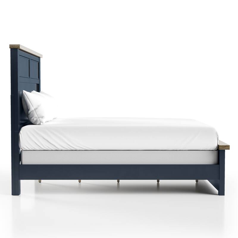 Furniture of America Althea Modern Farmhouse 2-Piece Wood Kids Panel Bed and Nightstand Set