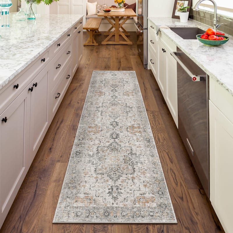 Mcow Indoor/Outdoor Washable Area Rug - 2'x10' - Light Taupe Brown - Rectangle