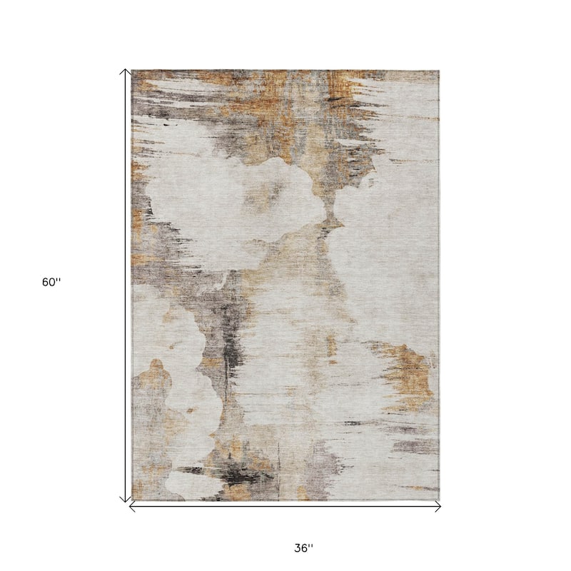 HomeRoots Abstract Transitional Rectangle Outdoor Rug