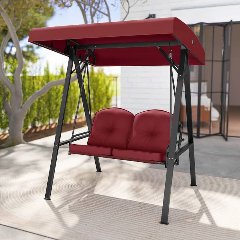 Costway 2-Person Outdoor Porch Swing Swing Loveseat with A-Shaped - See Details