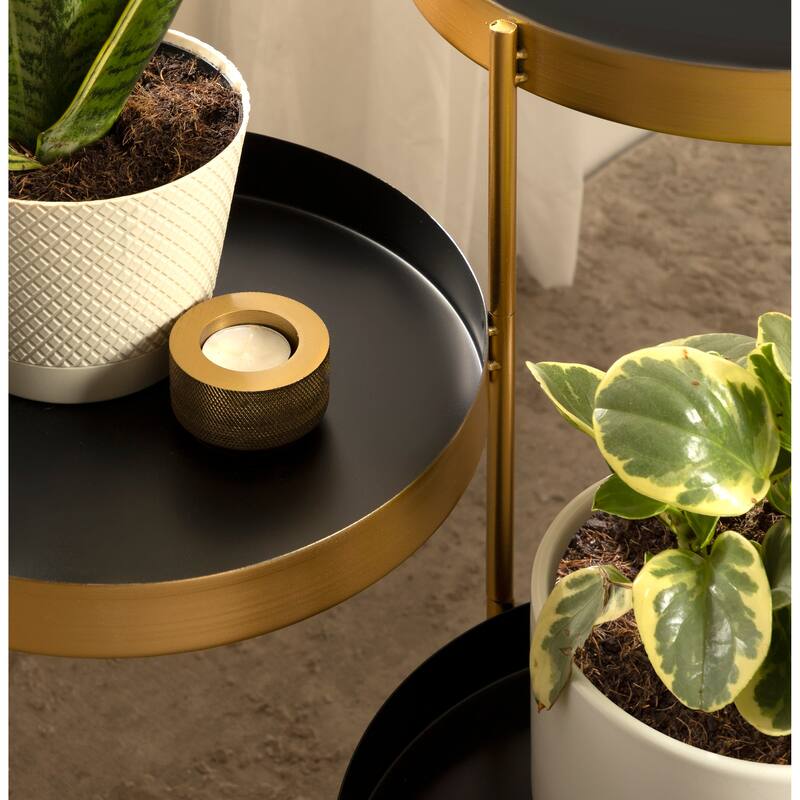 Kate and Laurel Finn Tiered Metal Plant Stand - 13x13x22