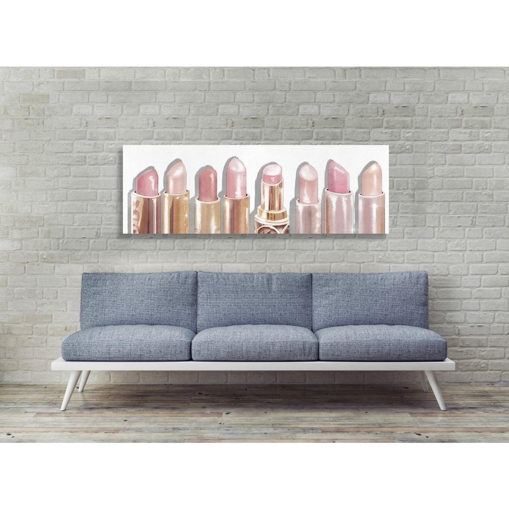 Oliver Gal 'Lipstick Shades' Fashion and Glam Wall Art Canvas Print - Pink, Gold