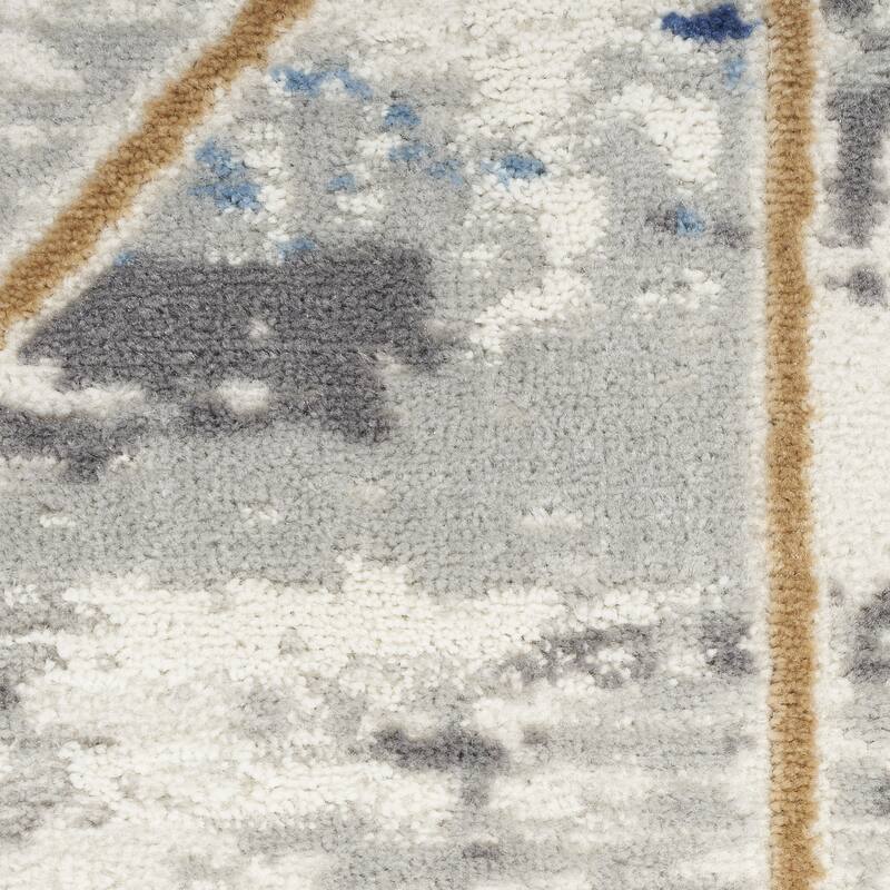 Power Loomed Abstract Modern Non Skid Low Pile Area Rug - 87' X '63' X '0.25