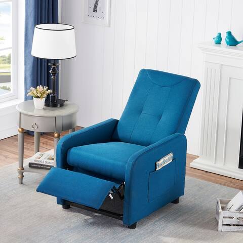 Blue Recliner Chair Sofa Chair Adjustable Home Theater for Bedroom