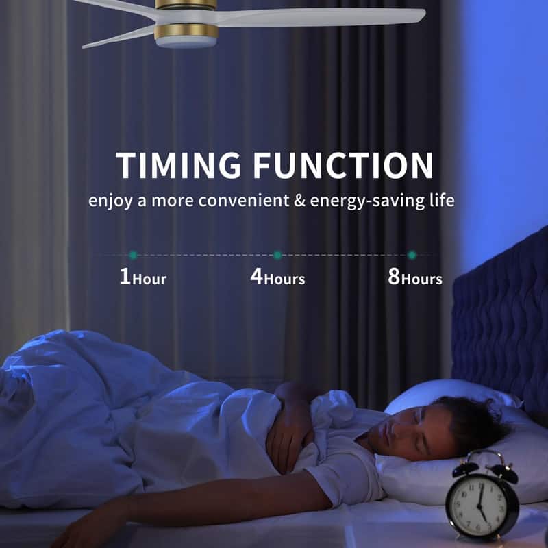 Moasis 52" LED Ceiling Fan Light with 3 Solid Wood Blades