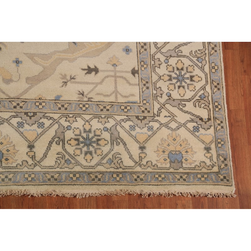 Large Oushak Indian Rug Hand-Knotted Wool Carpet - 8'2"x 15'8"