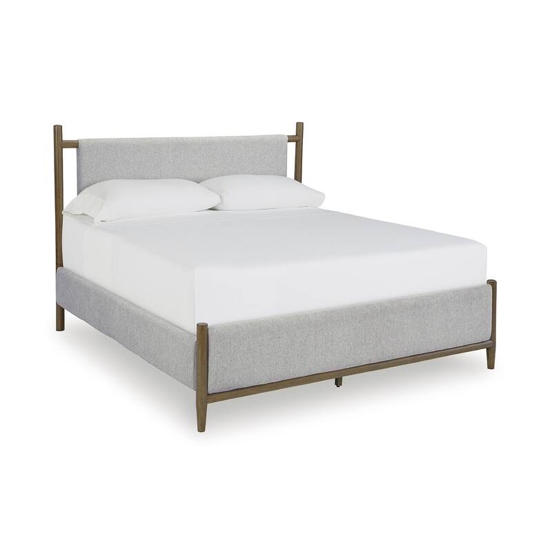 Signature Design by Ashley Lyncott Gray/Brown Upholstered Panel Bed