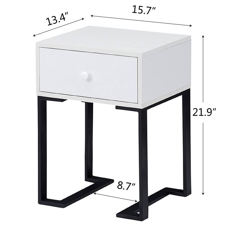 VECELO Modern 1-Drawer Wood Nightstands