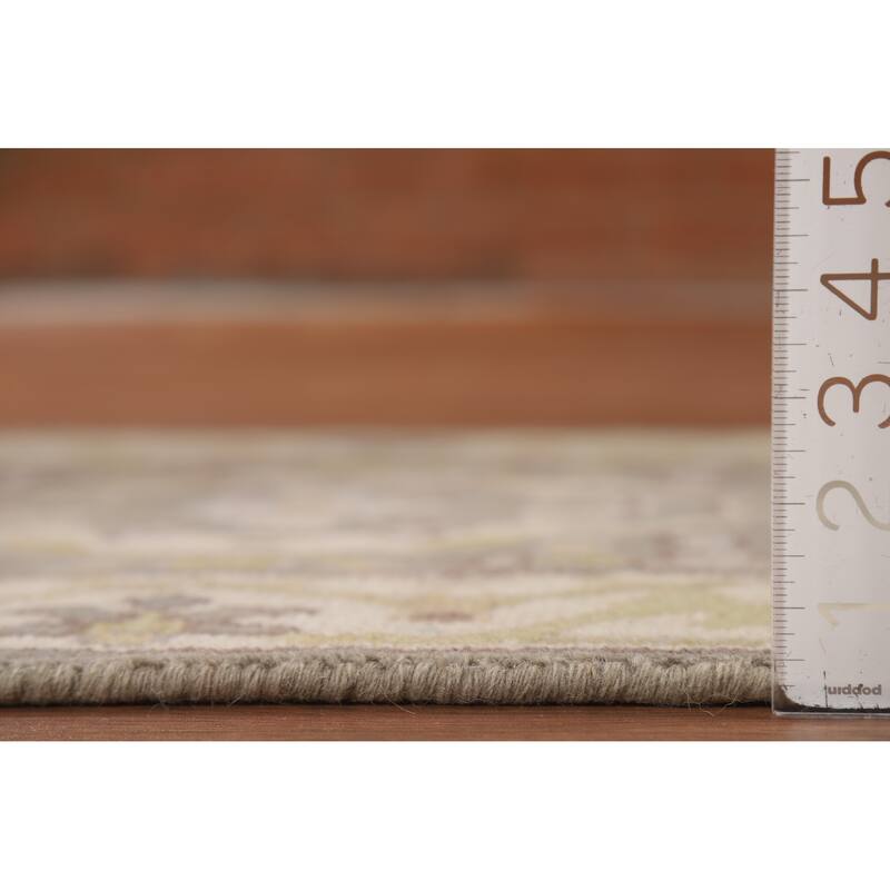 Grey Oushak Runner Rug Hand-Knotted Transitional Wool Carpet - 2'6"x 9'9"