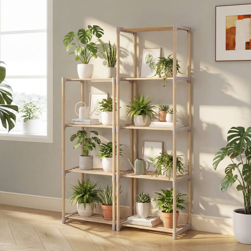 Gymax 4-Tier Bookshelf w/Open Shelves Freestanding Storage Organizer