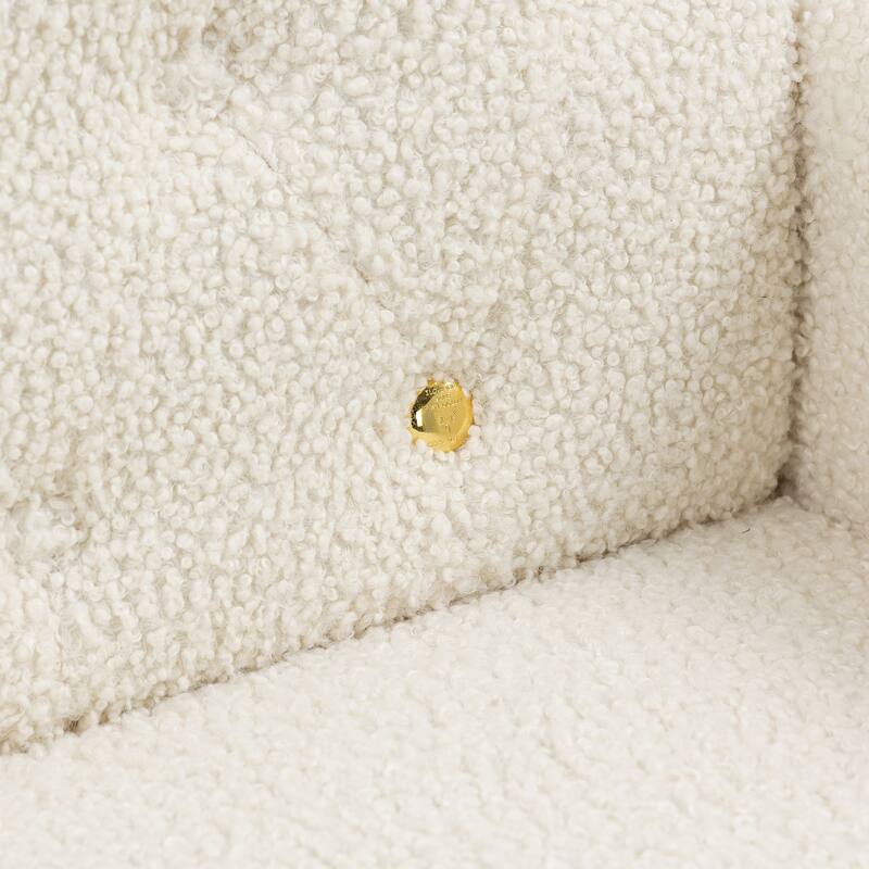 Velvet Upholstered Armchair Single Sofa Modern Tufted Reading Chairs Gold Metal Leg Wingback Chairs for Living Room Bedroom