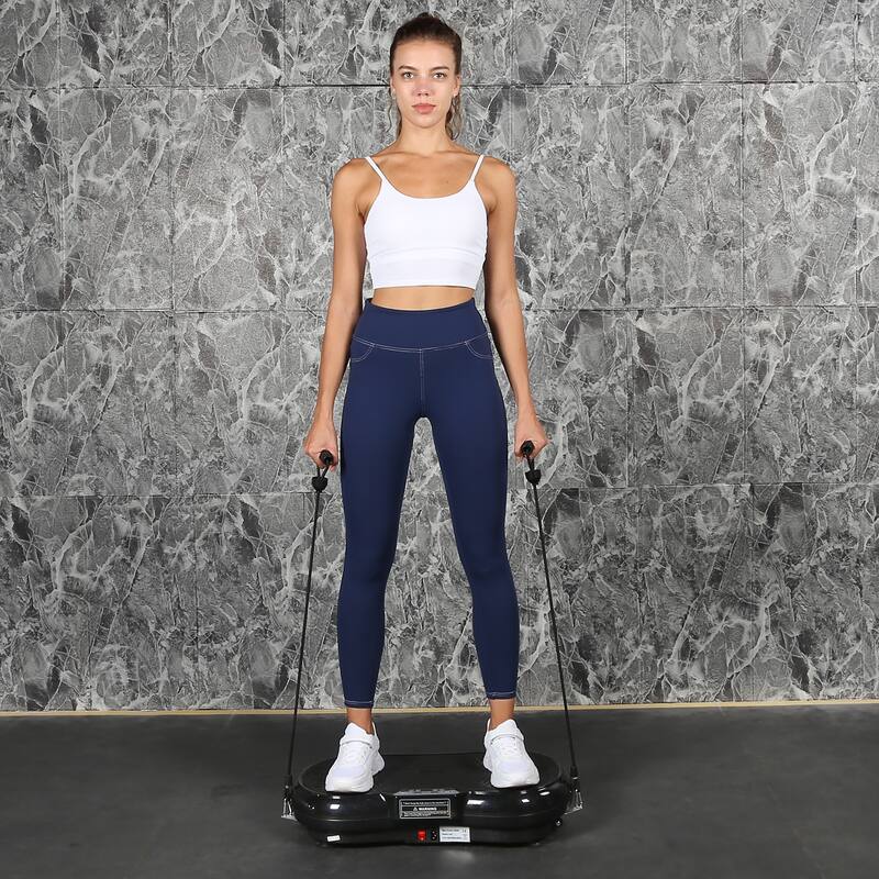 YSSOA Vibration Plate Exercise Machine with Dual Motor Vibration, Remote Control and Resistance Bands - 30.5*17.32*8.27