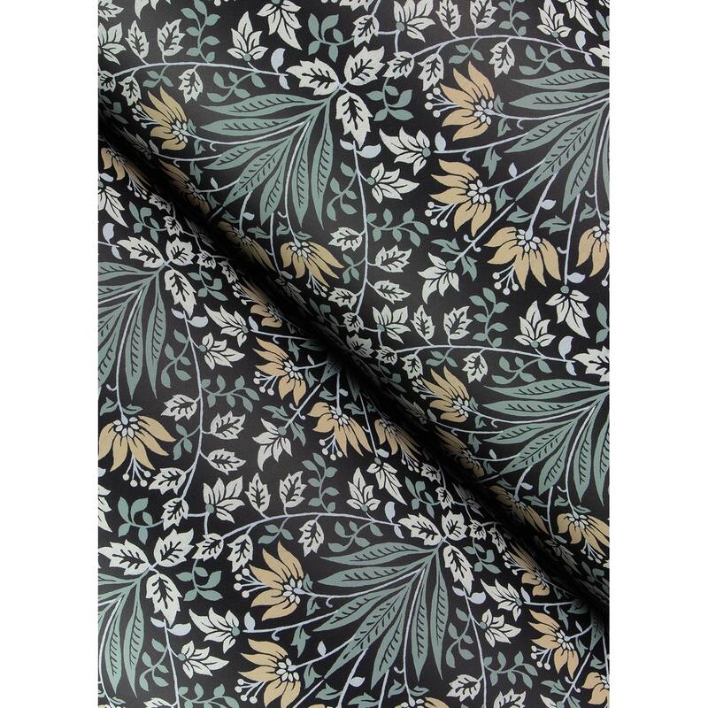 Chris Loves Julia x A-Street Prints Woodbury Black Floral Damask Wallpaper