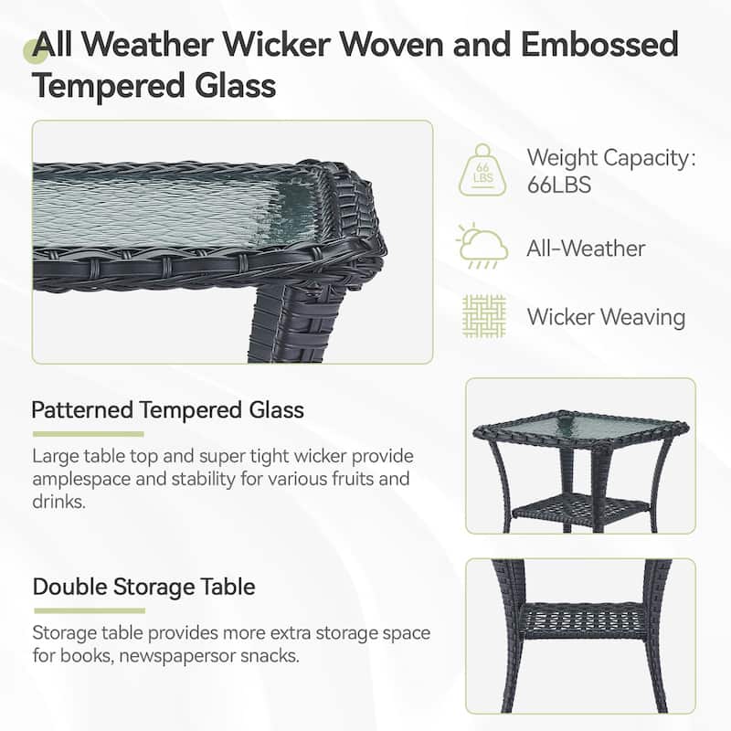 Pocassy Outdoor Wicker Patio Chairs Set
