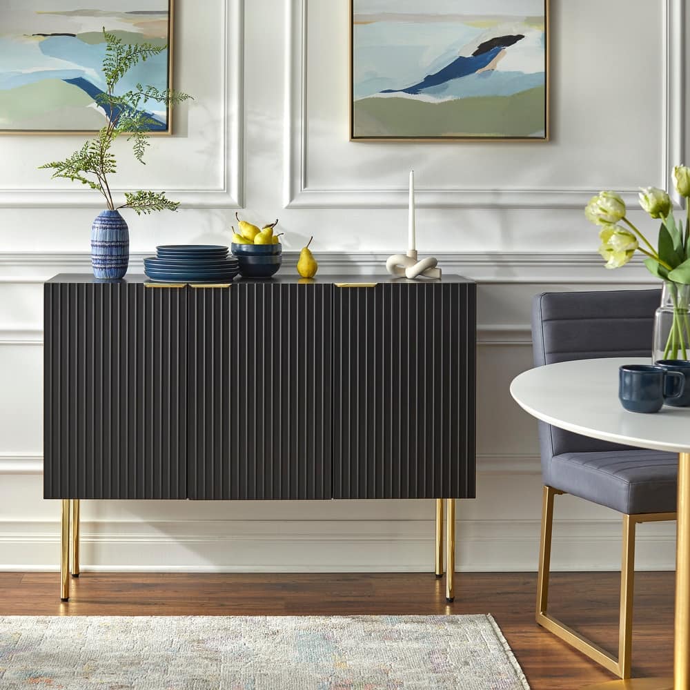 Lifestorey Valen Channel Front Sideboard/Buffet with Adjustable Shelves