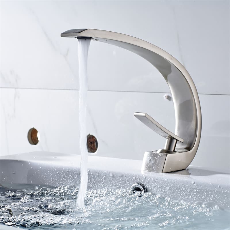 Brushed Nickel Bathroom Faucet,Faucet for Bathroom Sink,Single Hole