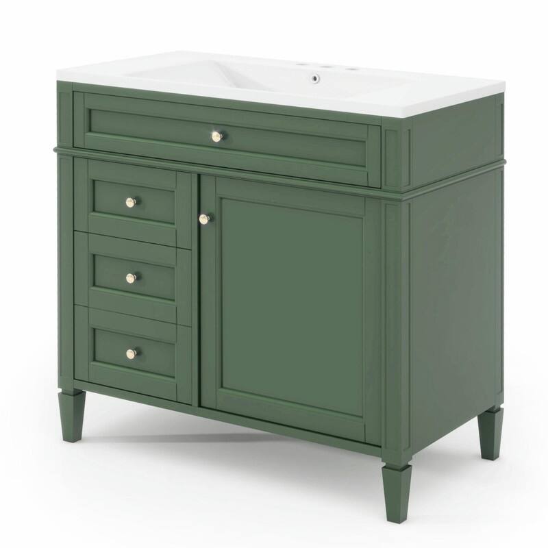 36'' Bathroom Vanity with Top Sink, 3 Drawers for Stylish Storage