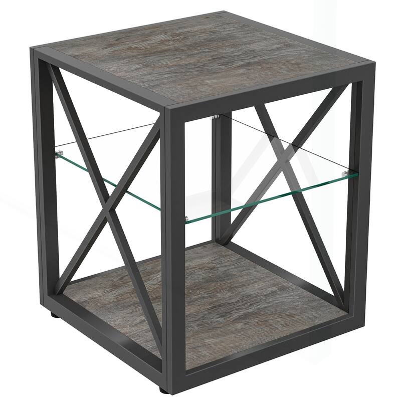 Charming Industrial-Style Side Table for Bedroom and Living Room, Enhancing Space
