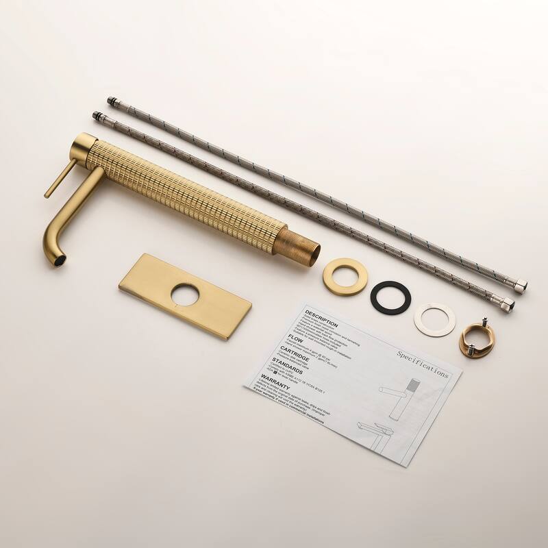 11.8"H Solid Brass Single-handle Bathroom Sink Faucet