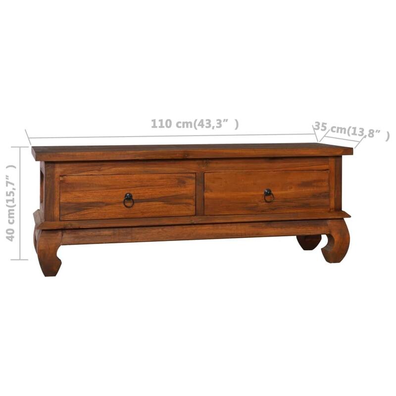 vidaXL TV Stand 43.3"x13.8"x15.7" Solid Wood Teak