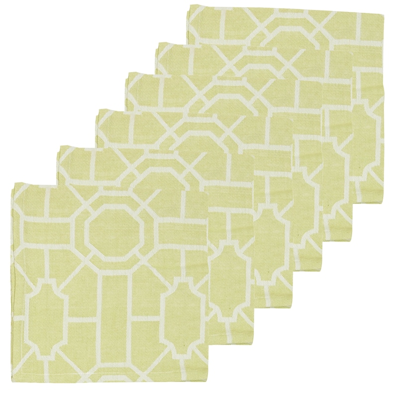 Trellis Peridot Cotton Napkin Set of 6 - Set of 6