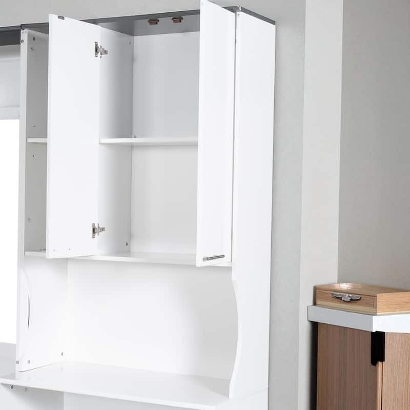 Full/Queen Murphy Bed with Sofa, Desk, and Storage Cabinet - Space-Saving Foldable Wall Bed Design
