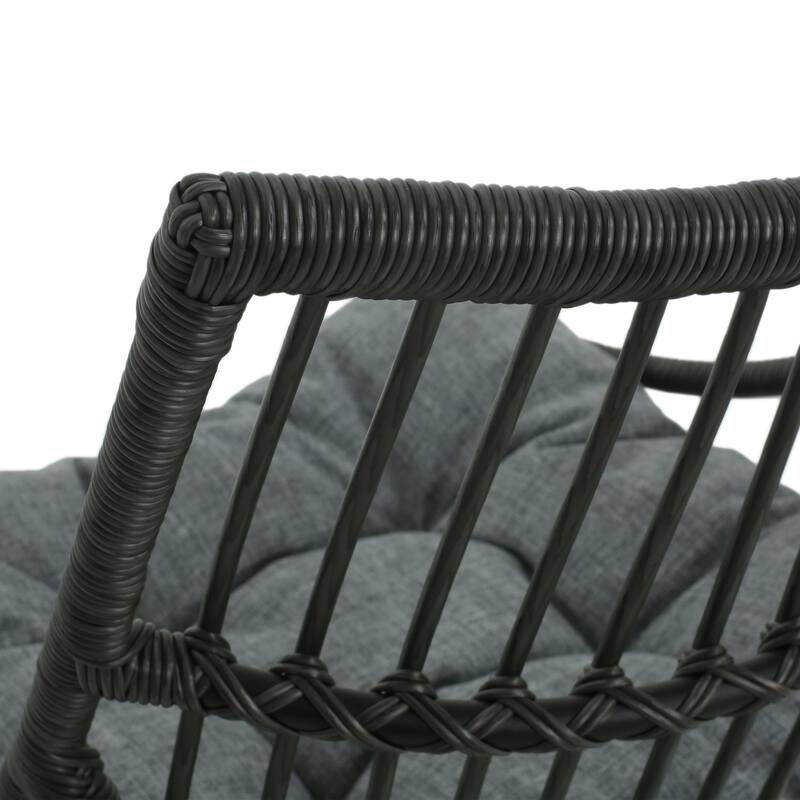 Caryl Outdoor Wicker 2 Seater Chat Set with Cushion by Christopher Knight Home